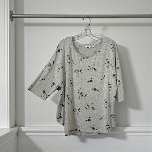 NWOT, Reitmans, Petite Plus Floral Grey Sweater, 2X 🧶
